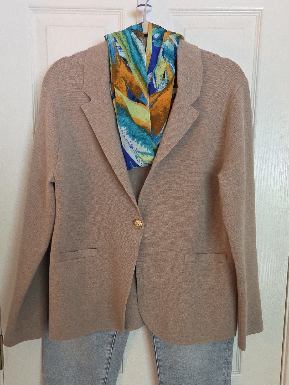 J. Crew Tan Single-Button Women's Blazer Size L